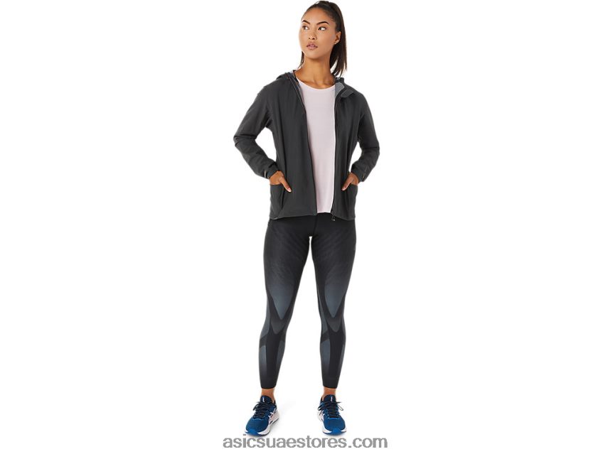 Asics الجرافيت الرمادي جاكيت تسريع مقاوم للماء 2.0 للسيدات 2N24DJ3271