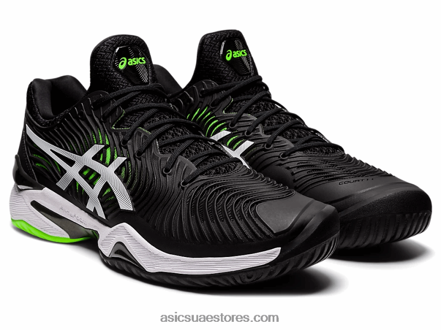 Asics أسود / أبو بريص أخضر محكمة وما يليها 2 2N24DJ1166