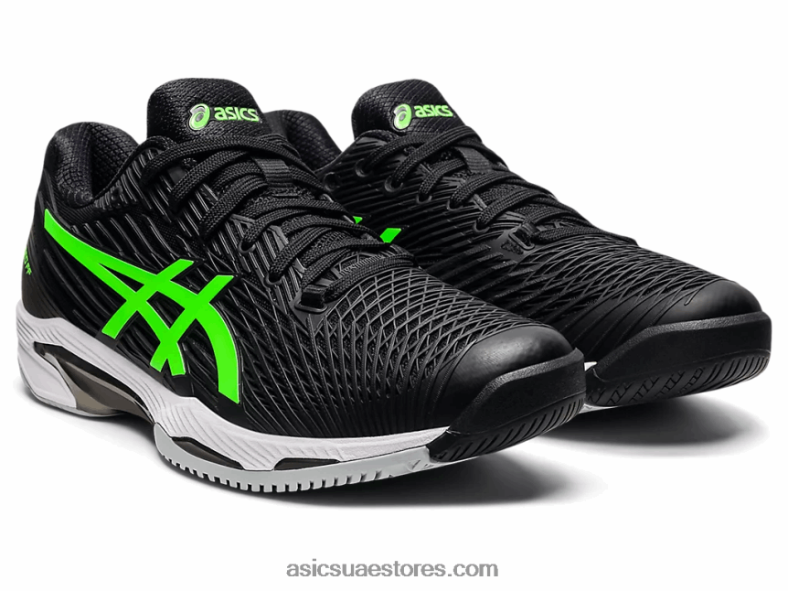 Asics أسود / أبو بريص أخضر سرعة الحل صص 2 2N24DJ1541