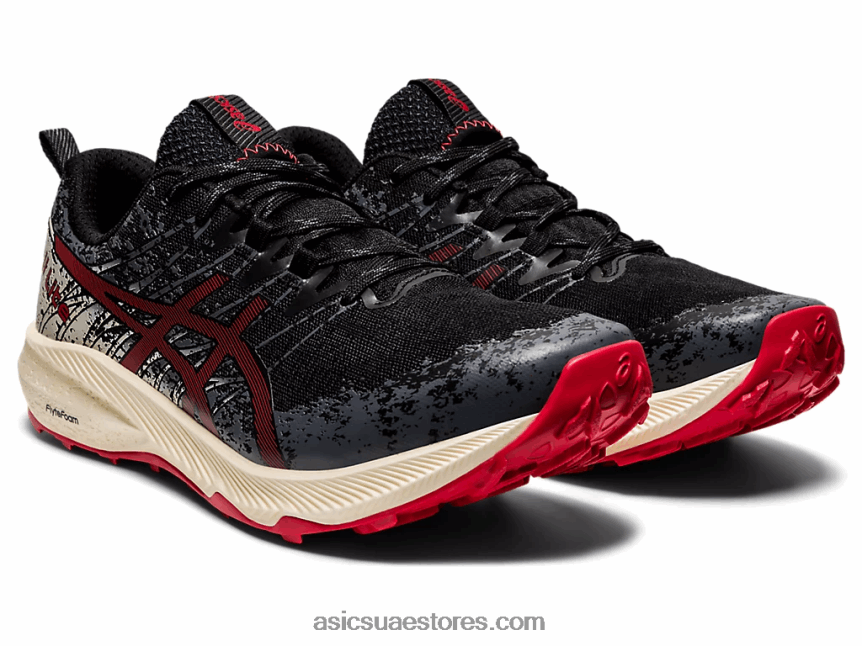Asics أسود / أحمر كهربائي فوجي لايت 2 2N24DJ1661