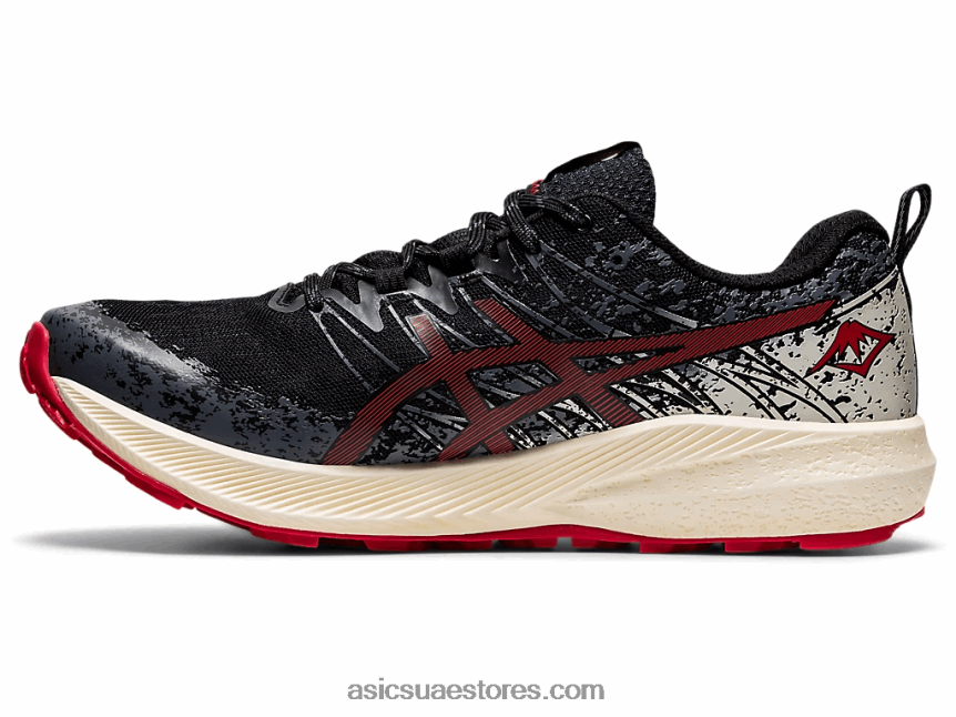 Asics أسود / أحمر كهربائي فوجي لايت 2 2N24DJ1661