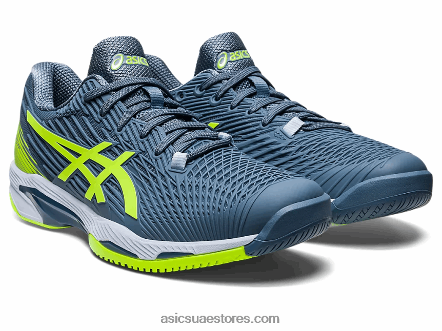 Asics أزرق صلب / أخضر خطر سرعة الحل صص 2 2N24DJ345