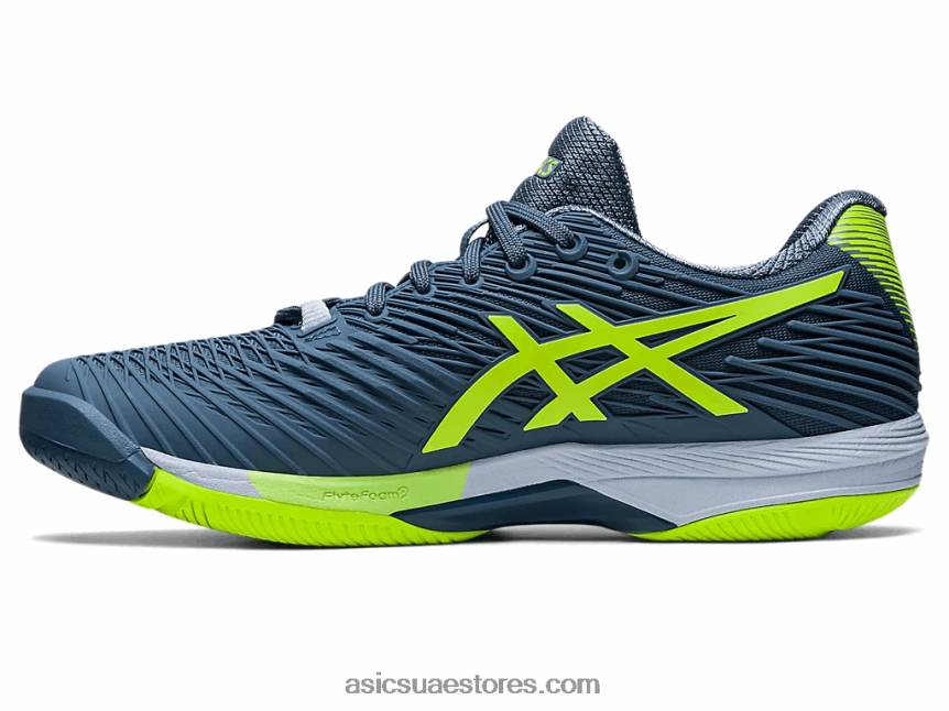 Asics أزرق صلب / أخضر خطر سرعة الحل صص 2 2N24DJ345