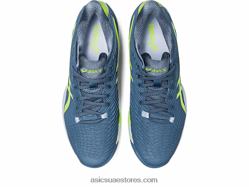 Asics أزرق صلب / أخضر خطر سرعة الحل صص 2 2N24DJ345