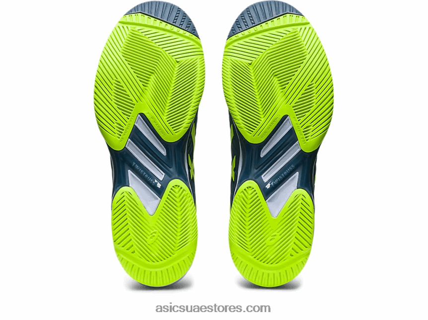 Asics أزرق صلب / أخضر خطر سرعة الحل صص 2 2N24DJ345