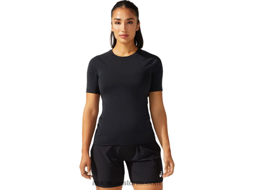Asics فريق أسود 2 قطعة المرأة المصارعة الأعلى 2N24DJ3785