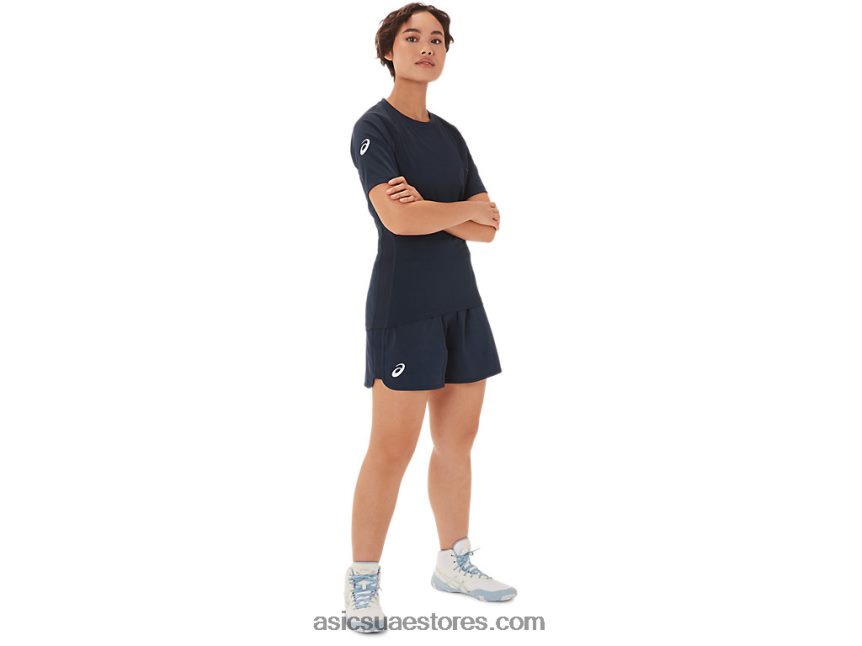 Asics فريق البحرية 2 قطعة المرأة المصارعة الأعلى 2N24DJ3812