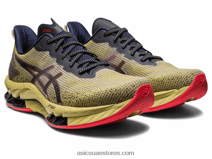Asics زيت زيتون / كهرباء احمر انفجار جل كينسي لو 2 2N24DJ498