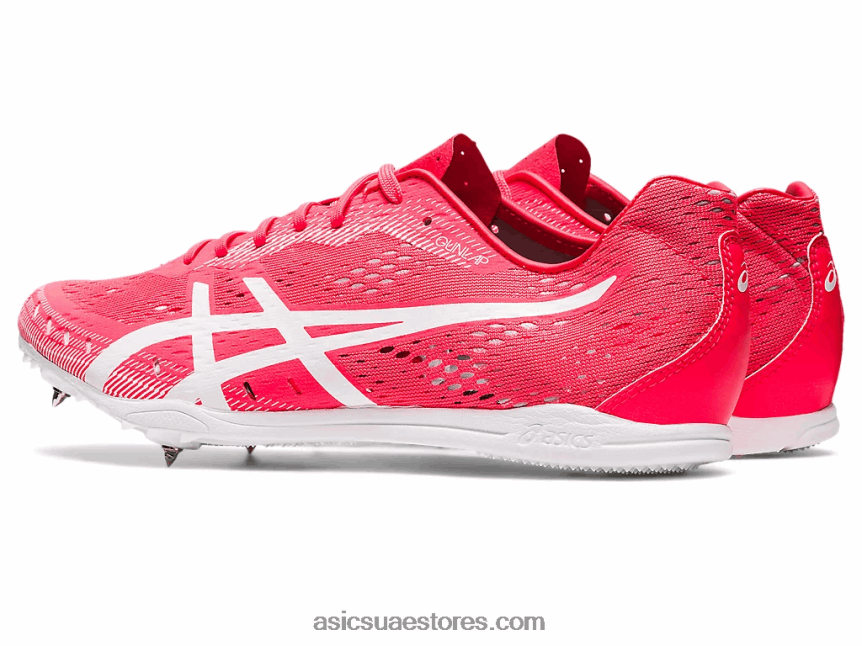 Asics المغنية الوردي / الأبيض بندقية اللفة 2 2N24DJ543