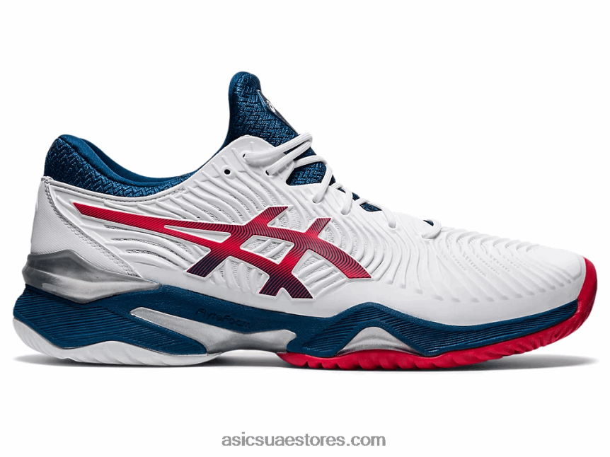 Asics أبيض / ماكو أزرق محكمة وما يليها 2 2N24DJ880