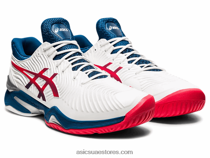 Asics أبيض / ماكو أزرق محكمة وما يليها 2 2N24DJ880
