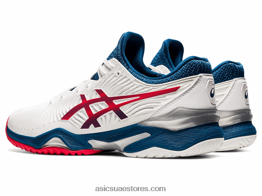 Asics أبيض / ماكو أزرق محكمة وما يليها 2 2N24DJ880