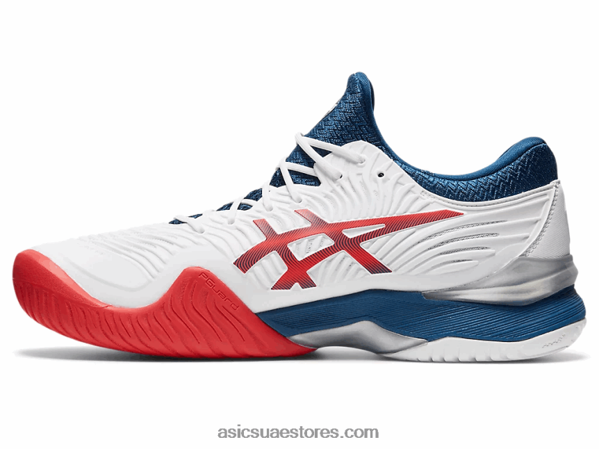 Asics أبيض / ماكو أزرق محكمة وما يليها 2 2N24DJ880