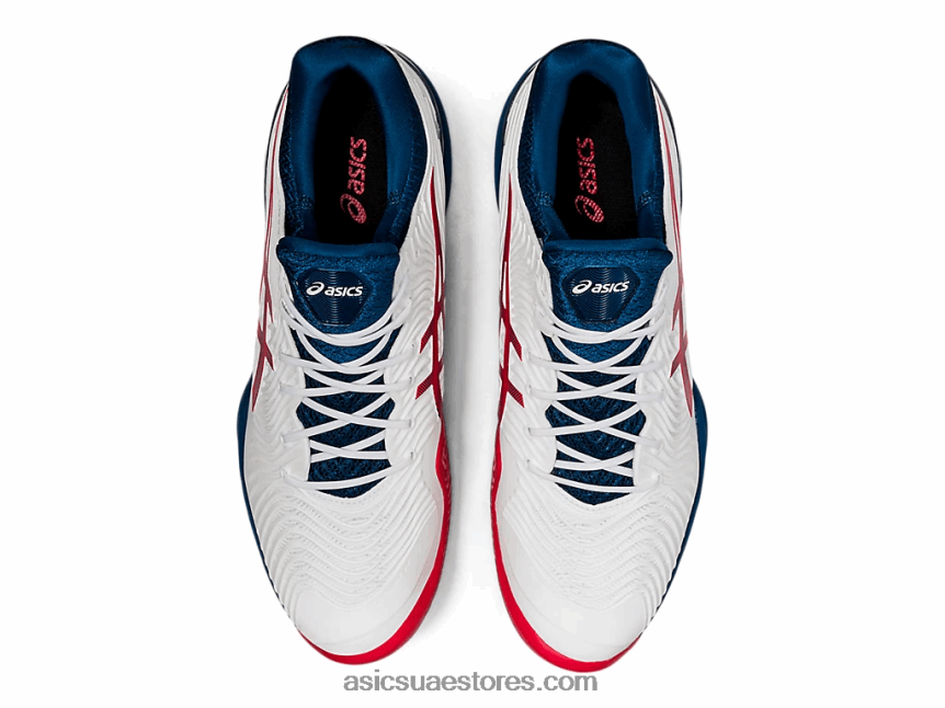Asics أبيض / ماكو أزرق محكمة وما يليها 2 2N24DJ880
