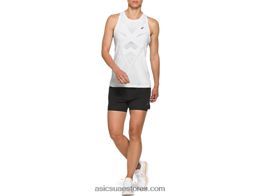 Asics أسود الأداء تهوية للسيدات 2-n-1 3.5 بوصة قصيرة 2N24DJ4134