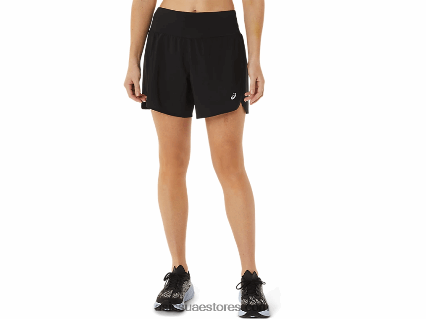 Asics أسود الأداء طريق النساء 2-n-1 5.5 بوصة قصير 2N24DJ3002