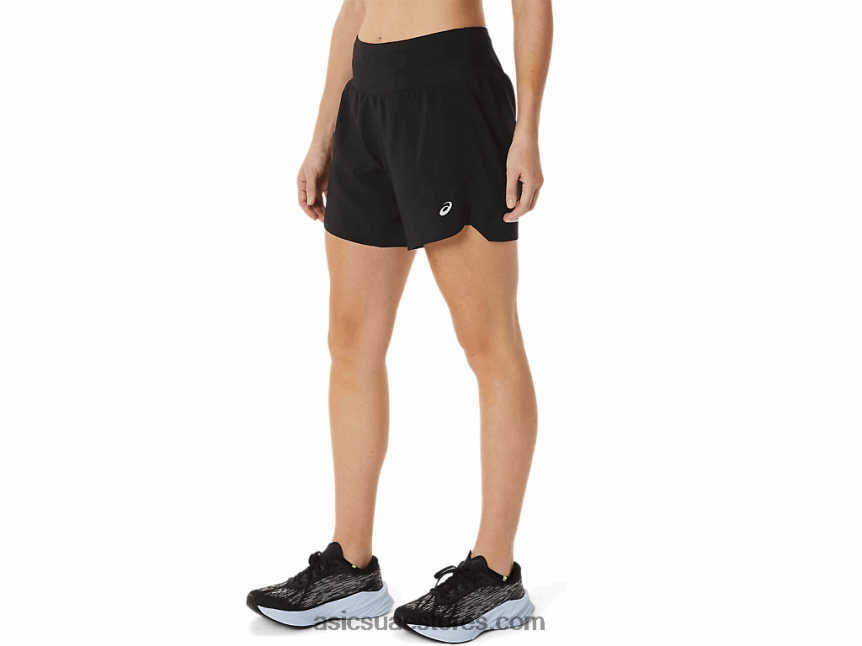 Asics أسود الأداء طريق النساء 2-n-1 5.5 بوصة قصير 2N24DJ3002