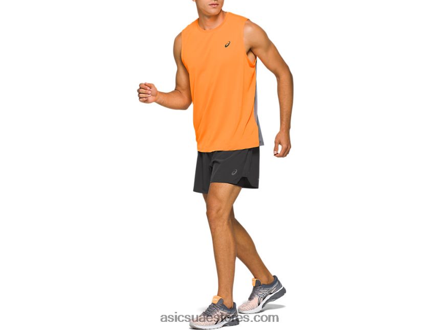 Asics الجرافيت الرمادي طريق الرجال 2-n-1 5in قصير 2N24DJ1790