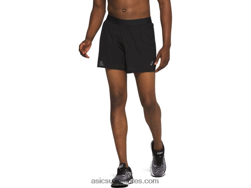 Asics أسود الأداء تهوية للرجال 2-n-1 5in قصيرة 2N24DJ2085