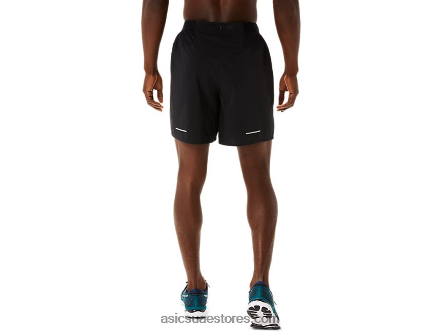 Asics أداء أسود / رمادي الناقل طريق الرجال 2-n-1 7in قصير 2N24DJ1082