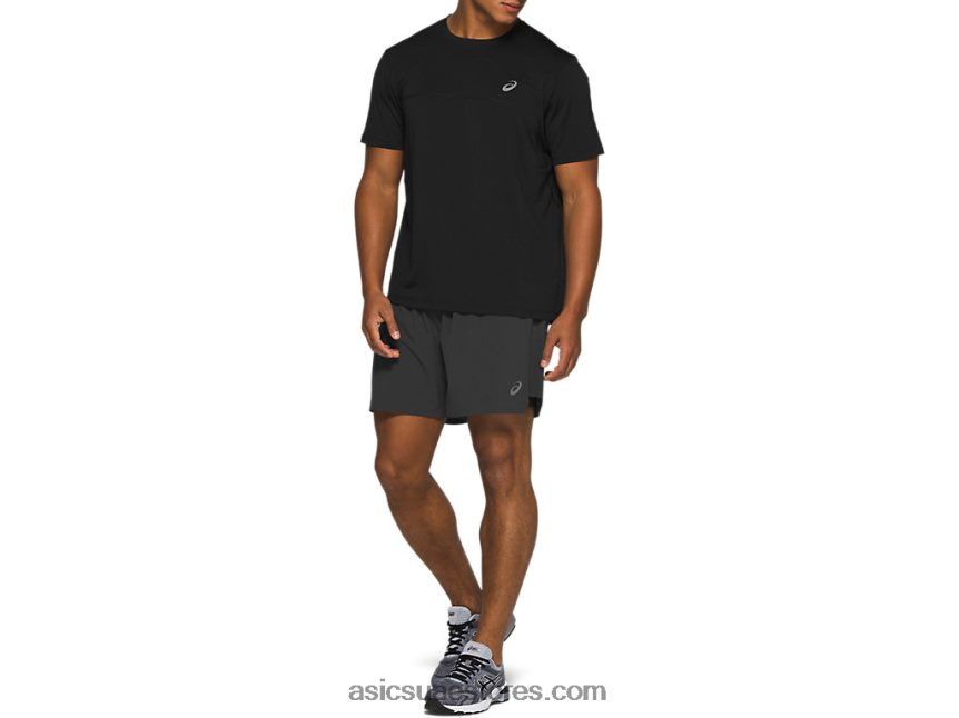 Asics الجرافيت الرمادي طريق الرجال 2-n-1 7in قصير 2N24DJ2101