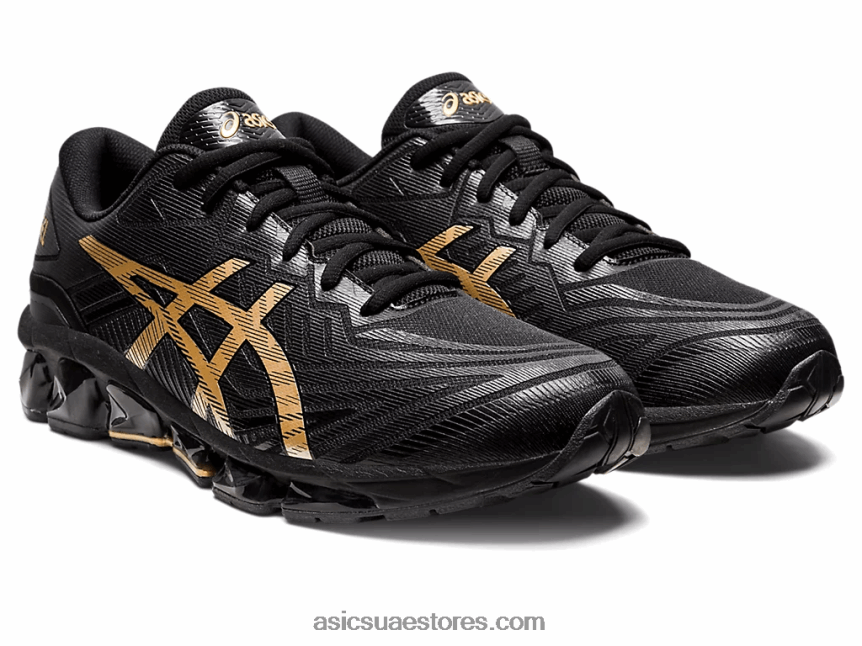 Asics أسود / ذهب خالص جل الكم 360 السابع 2N24DJ1209