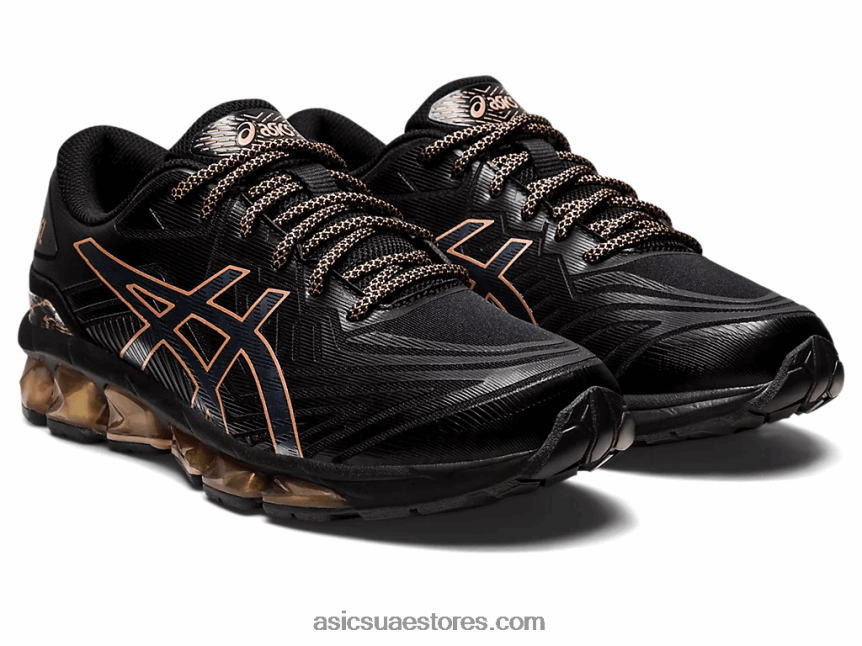 Asics أسود / ذهبي وردي جل الكم 360 السابع 2N24DJ2759