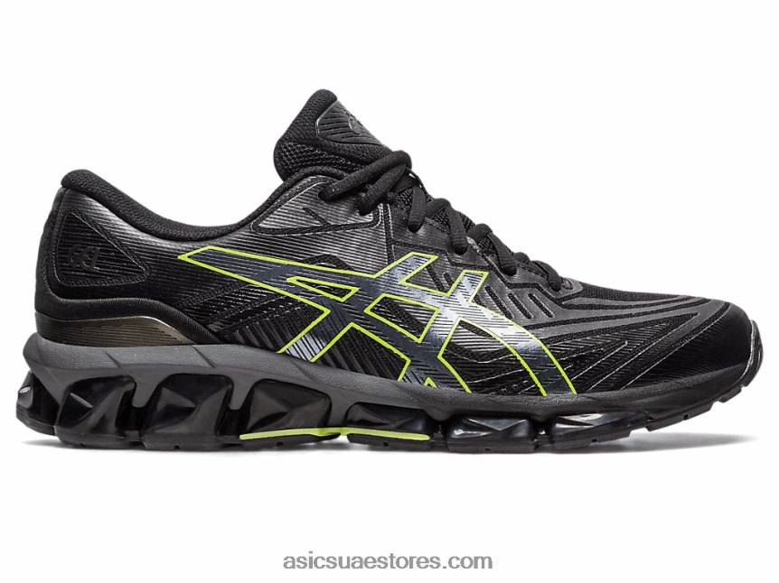 Asics أسود / نيون الجير جل الكم 360 السابع 2N24DJ623