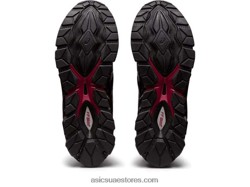 Asics أسود / بورجوندي جل الكم 360 السابع 2N24DJ806