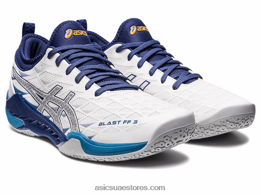 Asics أبيض / عميق المحيط انفجار وما يليها 3 2N24DJ1134