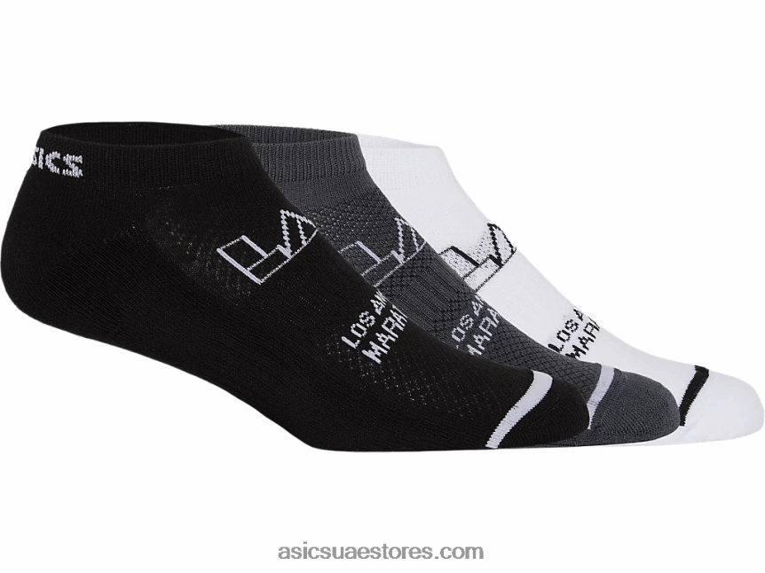Asics أسود / أبيض / رمادي وسادة منخفضة 3 عبوات لام 2N24DJ1369