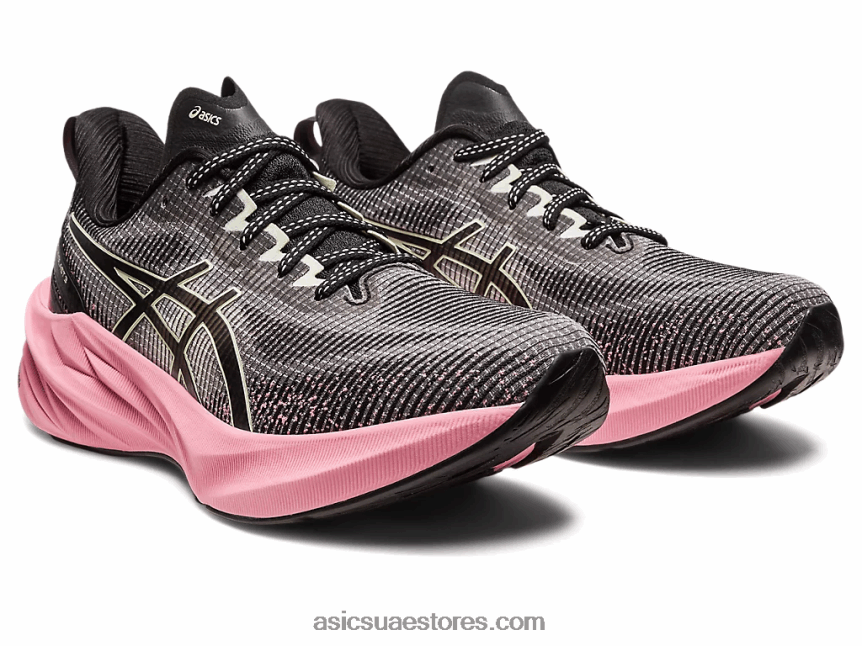 Asics الهذيان الأسود / الوردي نوفابلاست 3 جنيه 2N24DJ2267