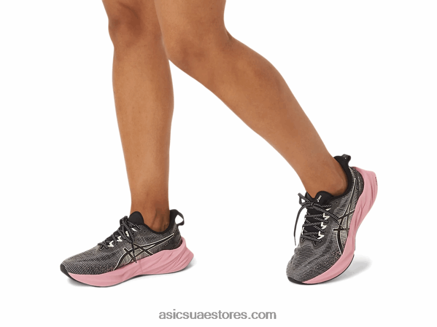 Asics الهذيان الأسود / الوردي نوفابلاست 3 جنيه 2N24DJ2267