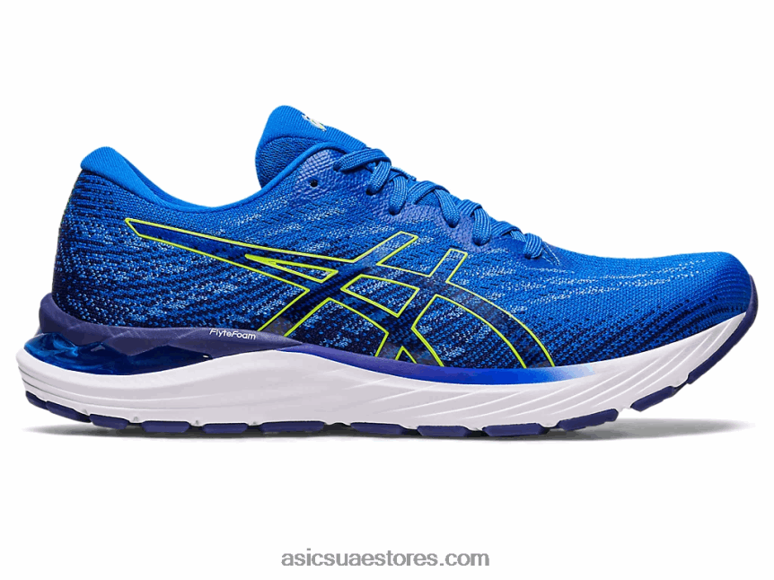 Asics أزرق كهربائي / أصفر أمان جل ستراتوس 3 متماسكة 2N24DJ248