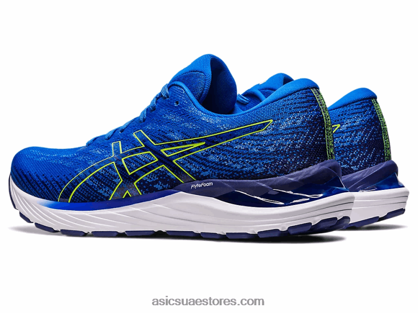 Asics أزرق كهربائي / أصفر أمان جل ستراتوس 3 متماسكة 2N24DJ248