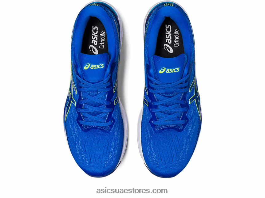Asics أزرق كهربائي / أصفر أمان جل ستراتوس 3 متماسكة 2N24DJ248