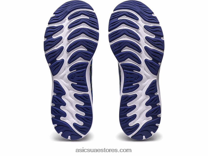 Asics أزرق كهربائي / أصفر أمان جل ستراتوس 3 متماسكة 2N24DJ248