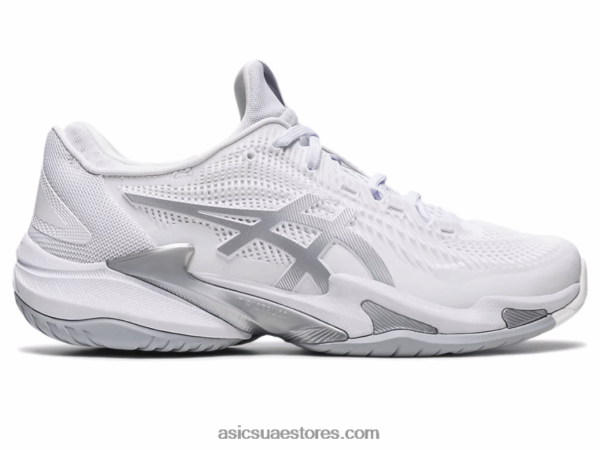Asics أبيض / فضي نقي محكمة وما يليها 3 2N24DJ2587