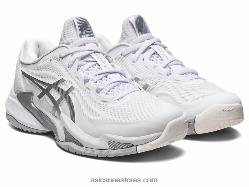 Asics أبيض / فضي نقي محكمة وما يليها 3 2N24DJ2587