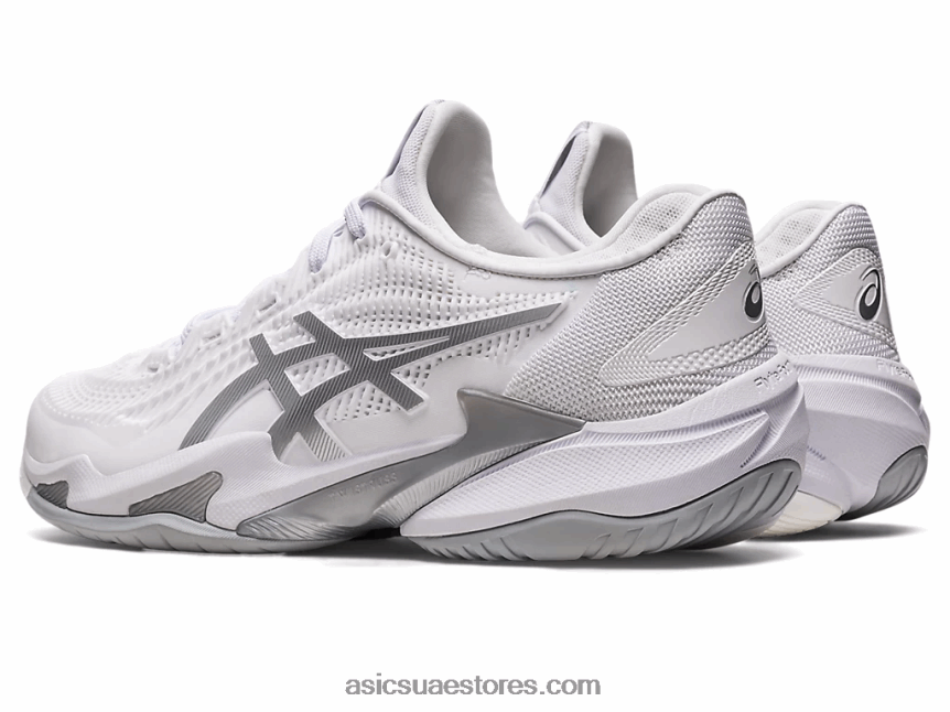 Asics أبيض / فضي نقي محكمة وما يليها 3 2N24DJ2587