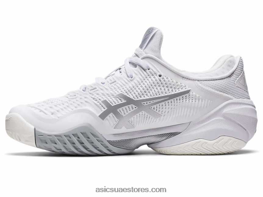 Asics أبيض / فضي نقي محكمة وما يليها 3 2N24DJ2587