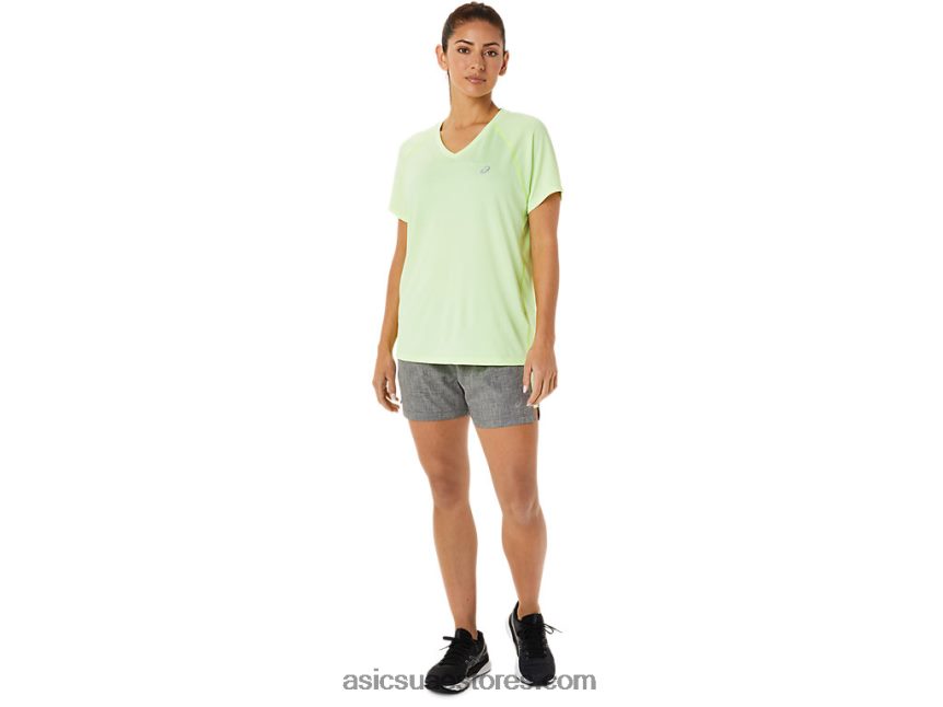 Asics هيذر رمادي غامق / أصفر طقم نسائي جاهز 3 بوصة قصير 2N24DJ2893