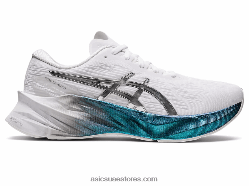 Asics أبيض / فضي نقي نوفابلاست 3 بلاتين 2N24DJ2897