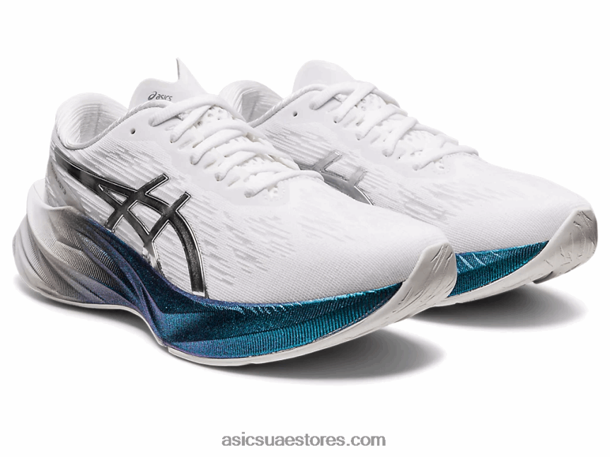 Asics أبيض / فضي نقي نوفابلاست 3 بلاتين 2N24DJ2897