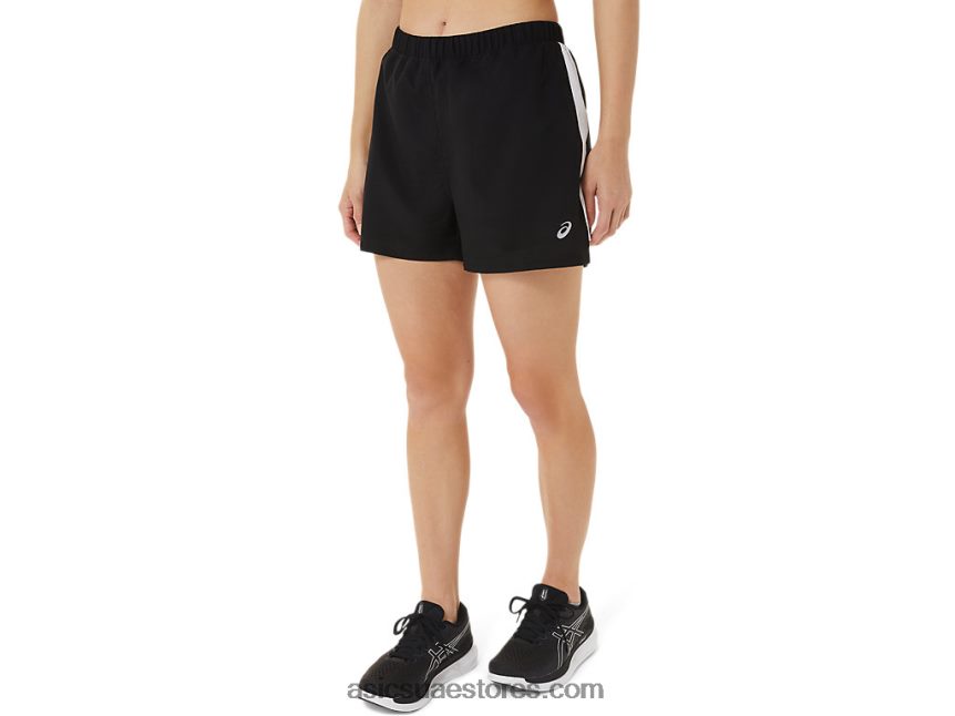 Asics أداء أسود / أبيض طقم نسائي جاهز 3 بوصة قصير 2N24DJ2909