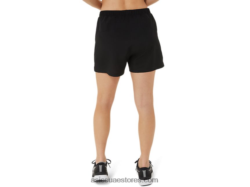 Asics أداء أسود / أبيض طقم نسائي جاهز 3 بوصة قصير 2N24DJ2909