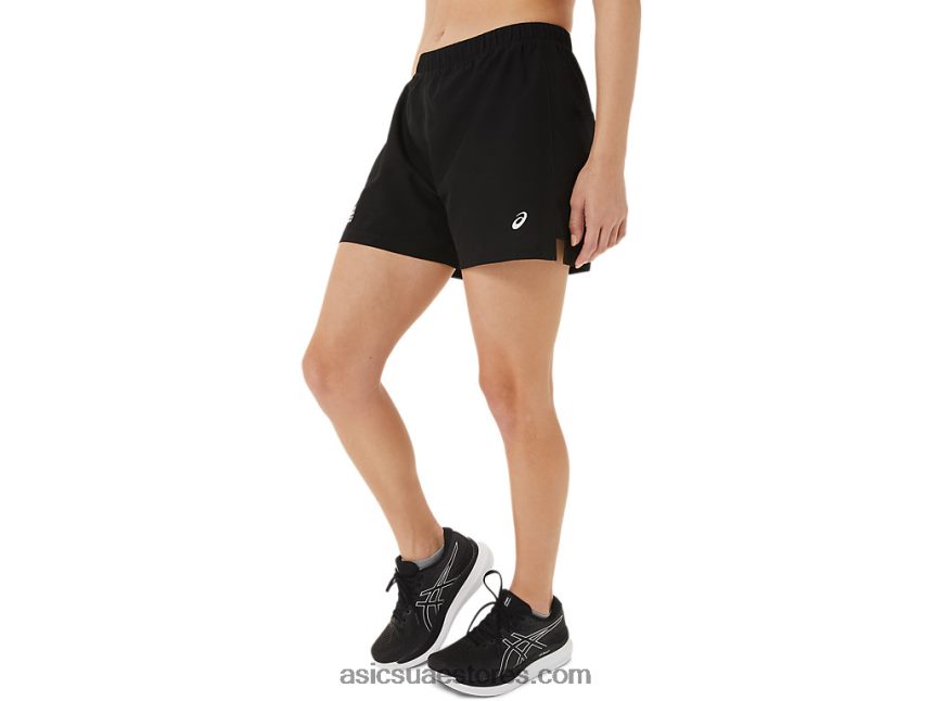 Asics أسود الأداء طقم نسائي جاهز 3 بوصة قصير 2N24DJ3219