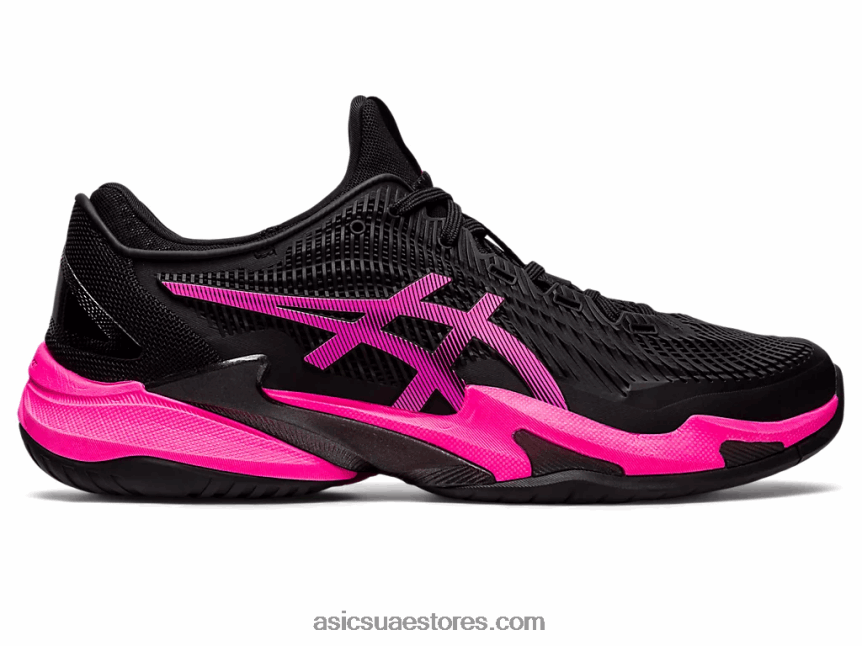 Asics أسود / وردي ساخن محكمة وما يليها 3 2N24DJ47