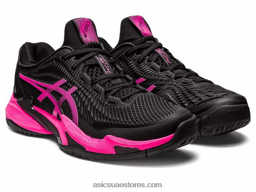 Asics أسود / وردي ساخن محكمة وما يليها 3 2N24DJ47