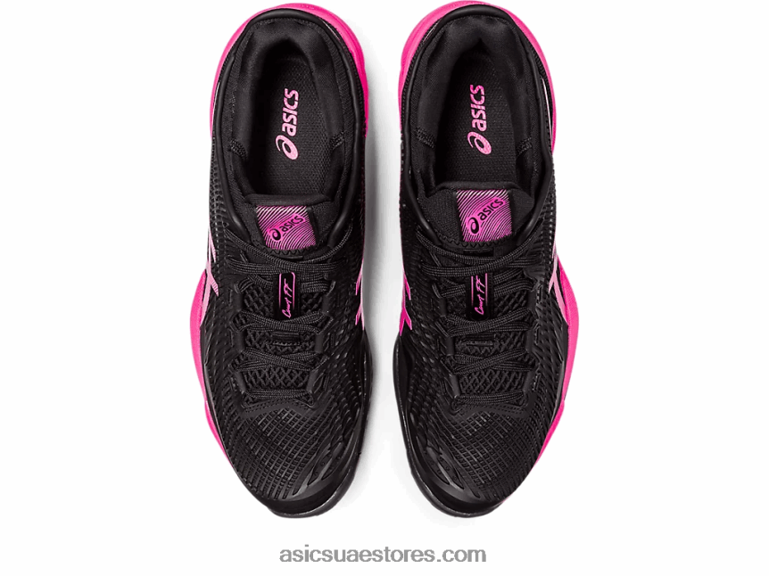 Asics أسود / وردي ساخن محكمة وما يليها 3 2N24DJ47